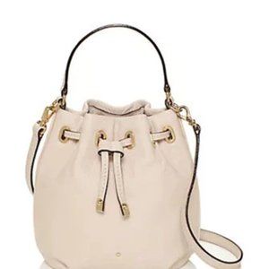 Kate Spade Cobble Hill white leather bucket bag